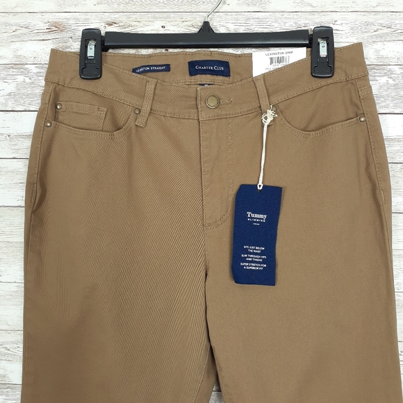 Charter Club Straight Leg Pants Brown H - Picture 2 of 7
